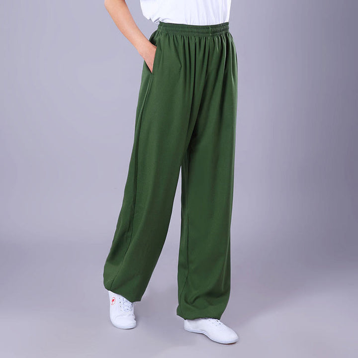 Pantaloni estivi unisex Buddha Stones con elastico in vita, traspiranti, per Tai Chi e Qigong, con tasche. - Verde Mare Scuro - 3XL- ADATTO A USA/ UK/AU/ EU- 2XL - image 16