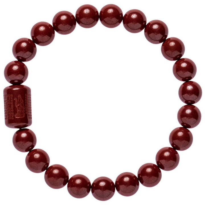 Braccialetto di benedizione del Sutra del cuore di cinabro naturale Buddha Stones