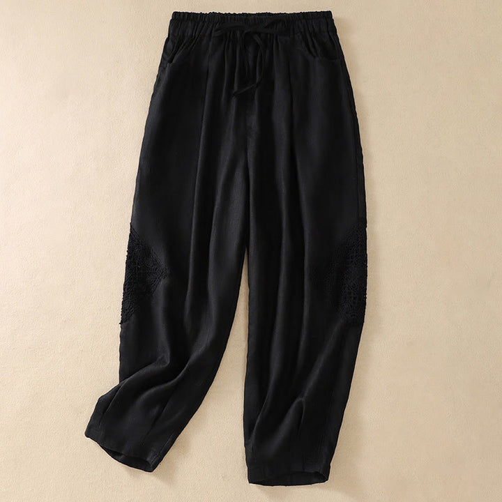 Pantaloni harem da donna estivi con coulisse e tasche Buddha Stones - Nero - US8-10, UK/AU12-14, EU40-42 (2XL) - image 4
