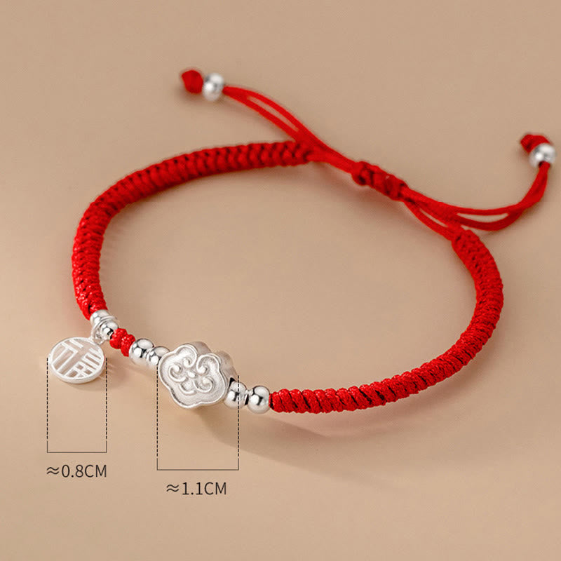 Braccialetto intrecciato in corda con nuvole di buon auspicio e benedizione in argento sterling 925 fatto a mano con Buddha Stones - image 4
