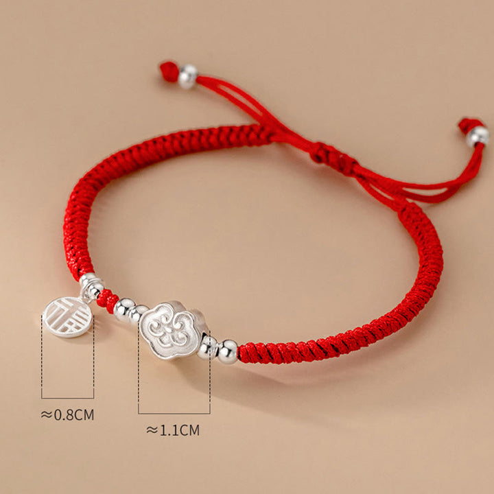 Braccialetto intrecciato in corda con nuvole di buon auspicio e benedizione in argento sterling 925 fatto a mano con Buddha Stones - image 4