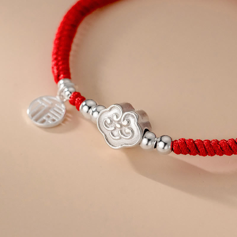 Braccialetto intrecciato in corda con nuvole di buon auspicio e benedizione in argento sterling 925 fatto a mano con Buddha Stones - image 9