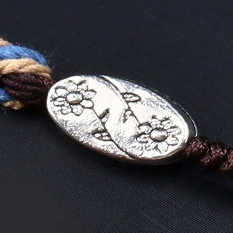 Collana con ciondolo in corda intrecciata con perline Dzi tibetane a nove occhi Buddha Stones - image 4