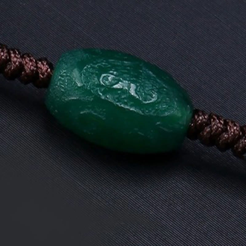 Collana con ciondolo in corda intrecciata con perline Dzi tibetane a nove occhi Buddha Stones - image 10