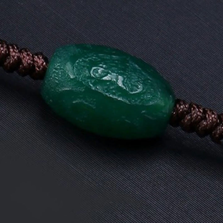 Collana con ciondolo in corda intrecciata con perline Dzi tibetane a nove occhi Buddha Stones - image 10