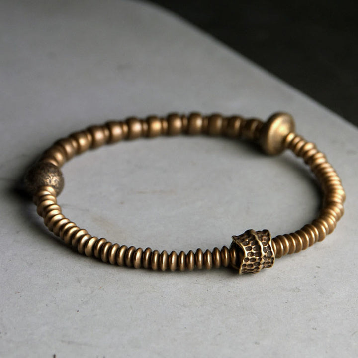 Bracciale in ottone con Buddha Stones e rame e fortuna