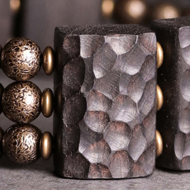 Braccialetto di equilibrio con perline di rame e legno di ebano, Buddha Stones, vintage, pace - image 4