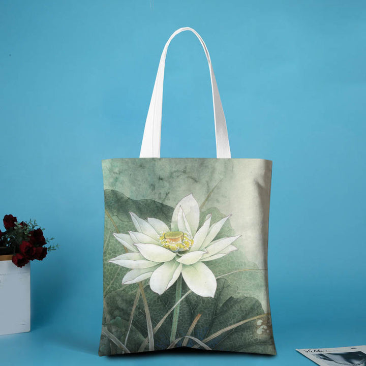 Borsa a tracolla in tela a forma di loto Buddha Stones