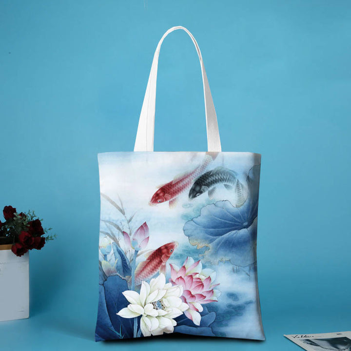 Borsa a tracolla in tela a forma di loto Buddha Stones