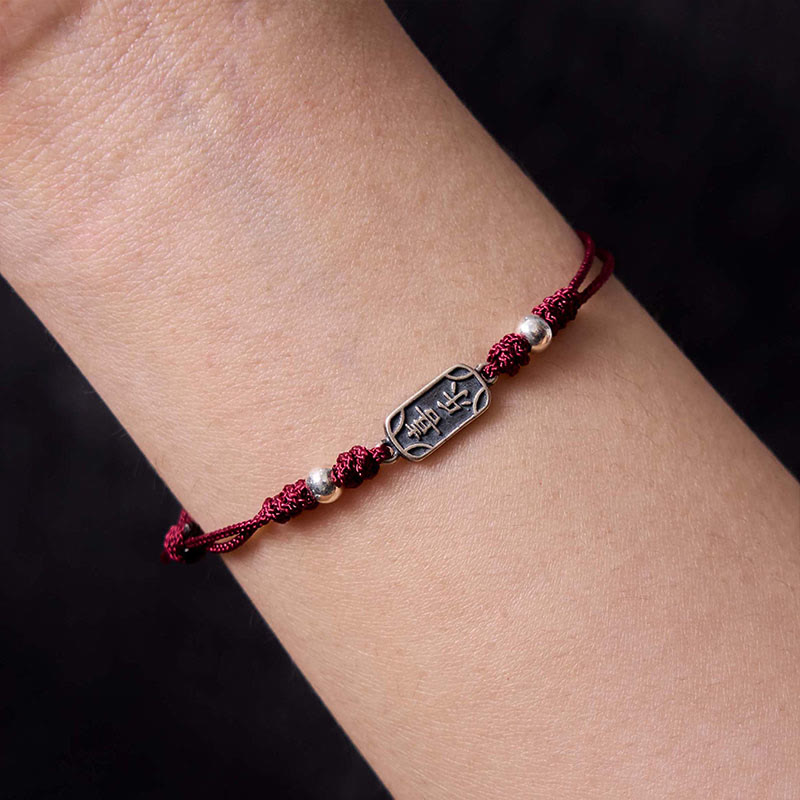 Bracciale intrecciato in argento sterling 925 fatto a mano con Buddha Stones, pace e gioia, protezione sicura e benefica - image 6