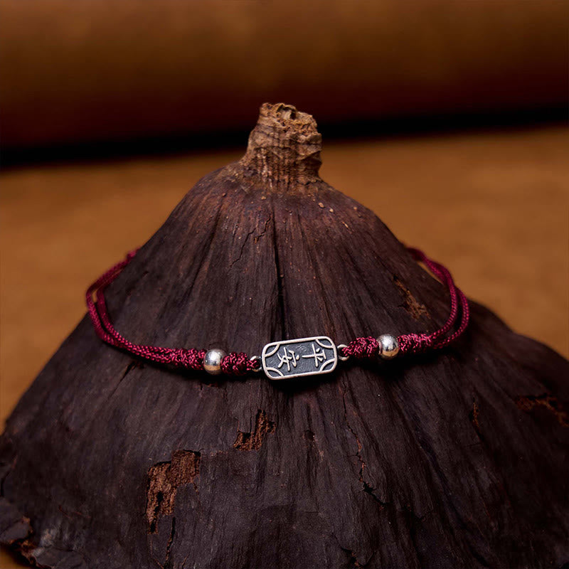 Bracciale intrecciato in argento sterling 925 fatto a mano con Buddha Stones, pace e gioia, protezione sicura e benefica - image 4