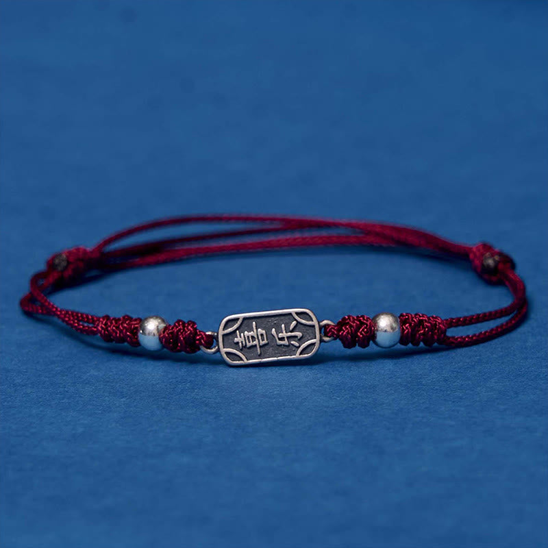 Bracciale intrecciato in argento sterling 925 fatto a mano con Buddha Stones, pace e gioia, protezione sicura e benefica - image 2