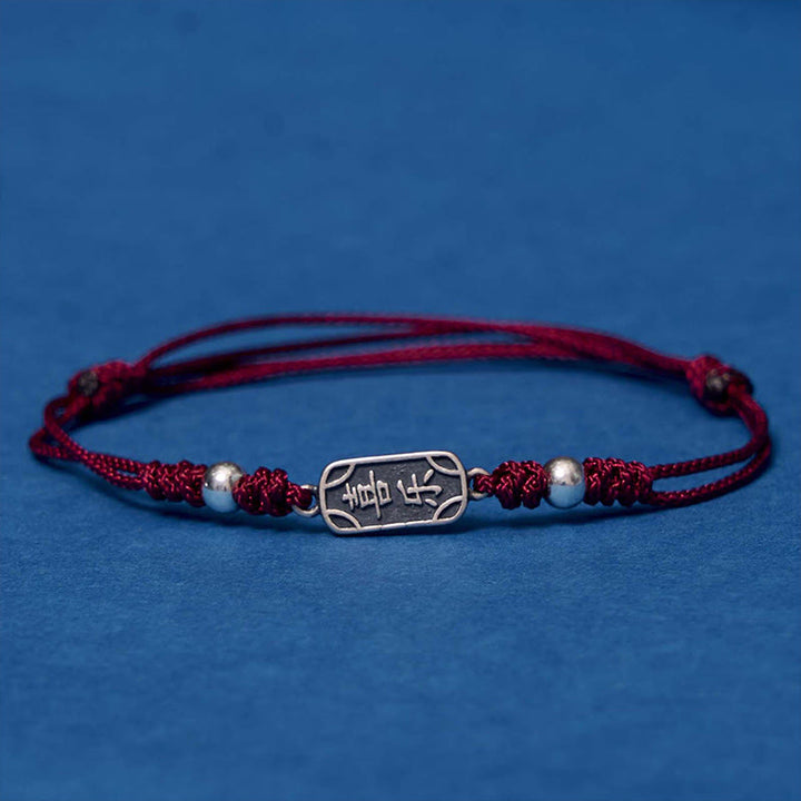 Bracciale intrecciato in argento sterling 925 fatto a mano con Buddha Stones, pace e gioia, protezione sicura e benefica - image 2
