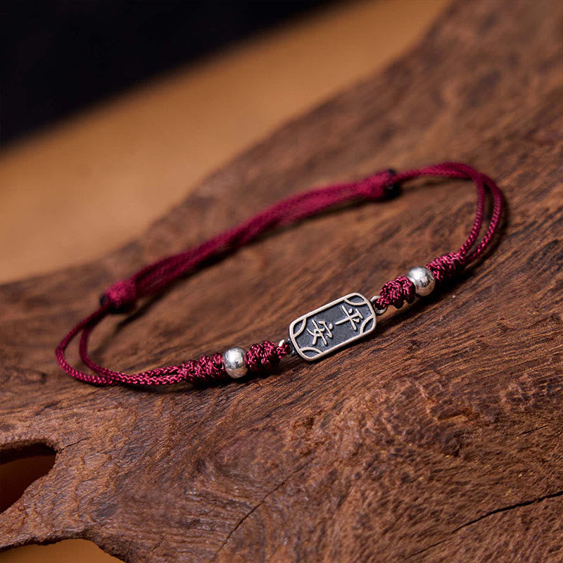 Bracciale intrecciato in argento sterling 925 fatto a mano con Buddha Stones, pace e gioia, protezione sicura e benefica - image 1