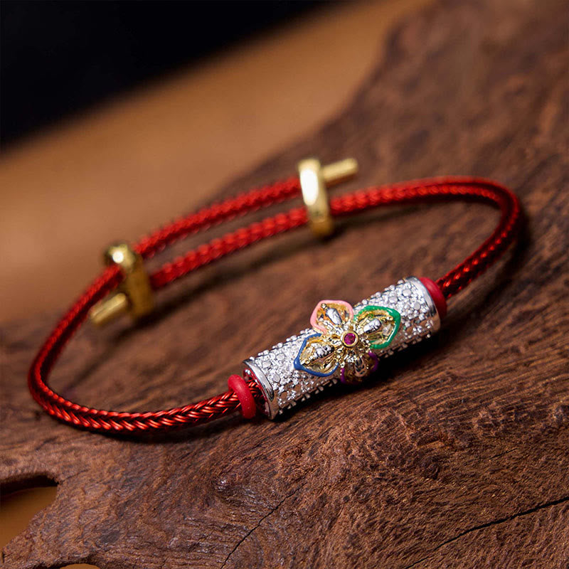 Braccialetto di corda rossa Buddha Stones
