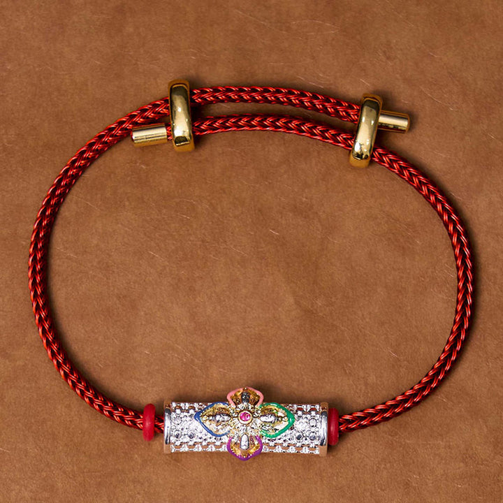 Braccialetto di corda rossa Buddha Stones
