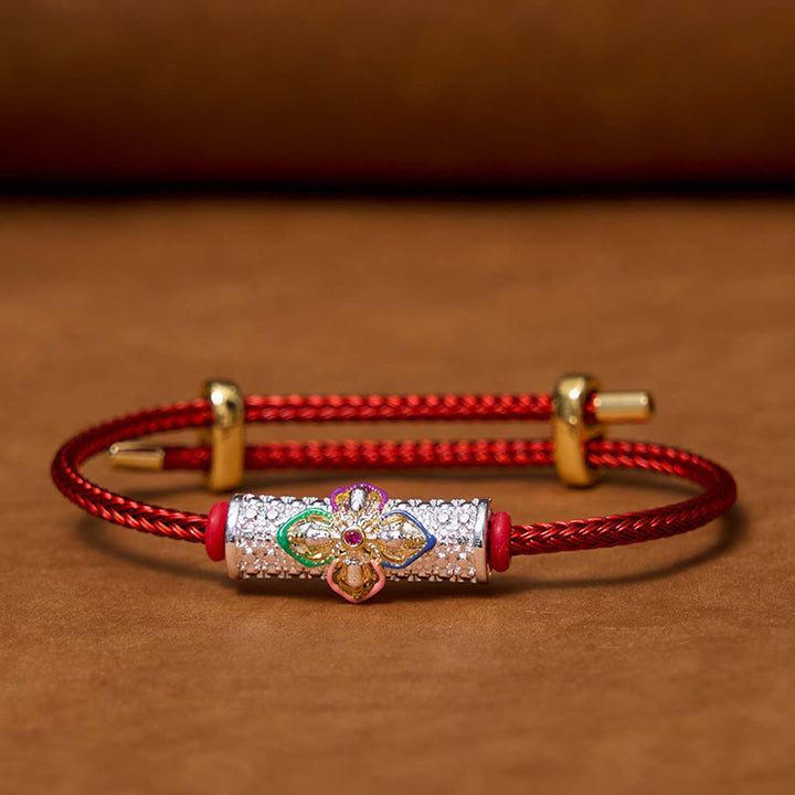 Braccialetto di corda rossa Buddha Stones