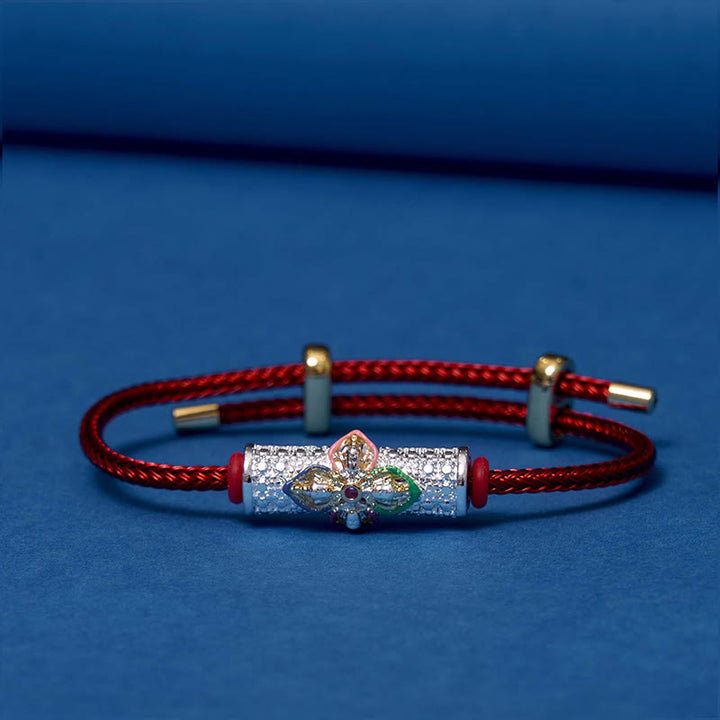 Braccialetto di corda rossa Buddha Stones