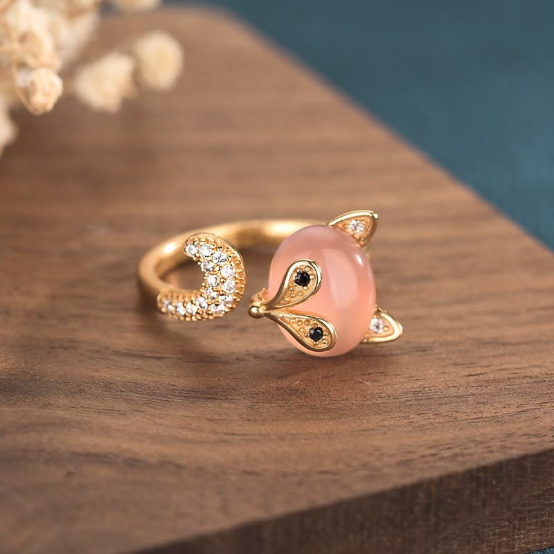 Anello Buddha Stones Cat's Eye Rame Fox Love