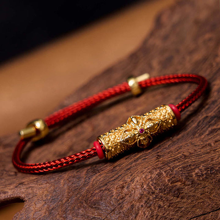Braccialetto di corda rossa Buddha Stones