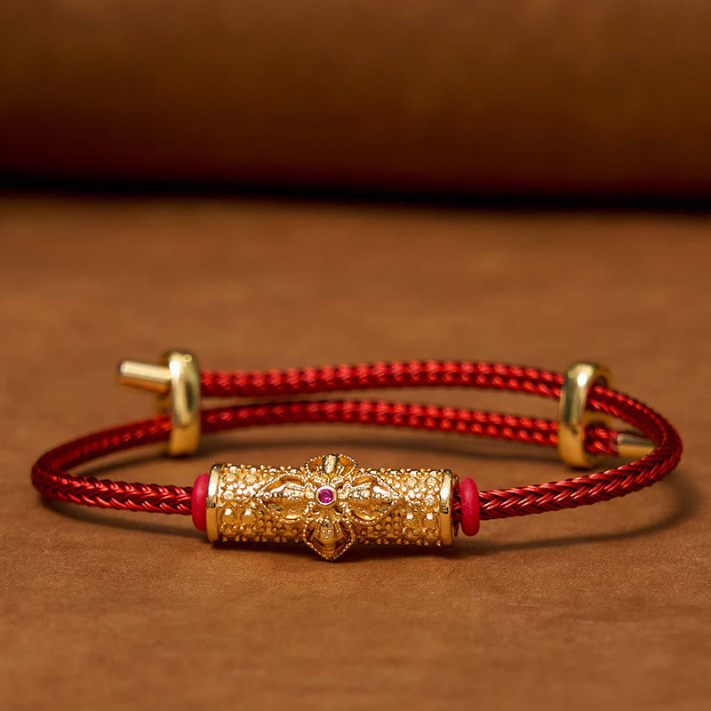 Braccialetto di corda rossa Buddha Stones