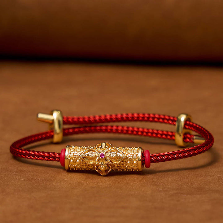 Braccialetto di corda rossa Buddha Stones
