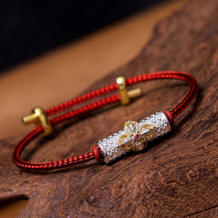 Braccialetto di corda rossa Buddha Stones