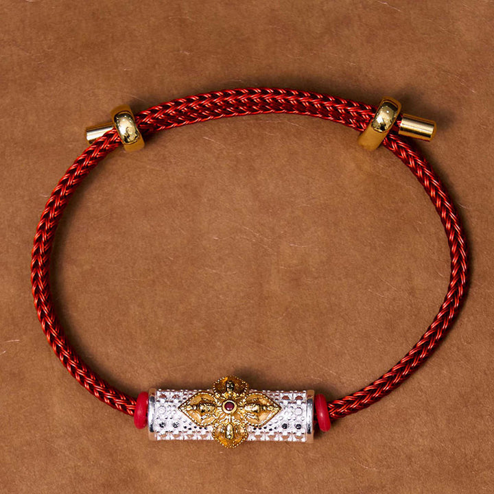 Braccialetto di corda rossa Buddha Stones