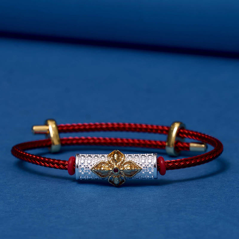 Braccialetto di corda rossa Buddha Stones