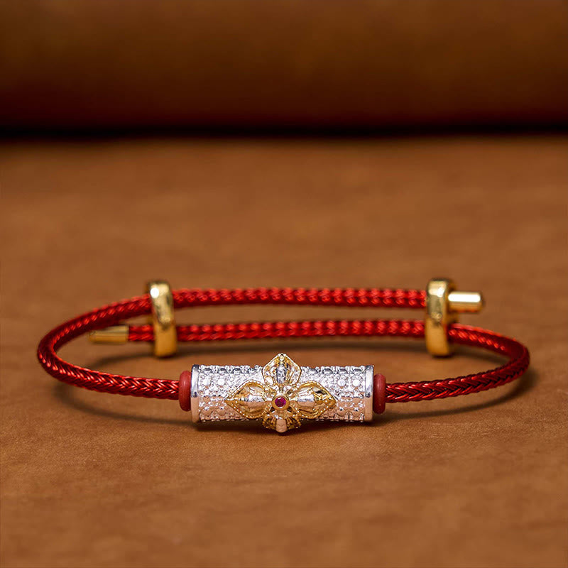 Braccialetto di corda rossa Buddha Stones
