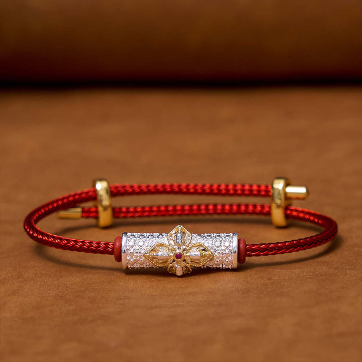 Braccialetto di corda rossa Buddha Stones