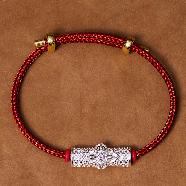 Braccialetto di corda rossa Buddha Stones