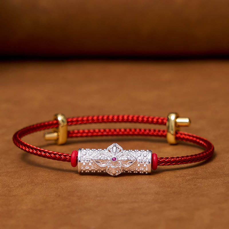 Braccialetto di corda rossa Buddha Stones