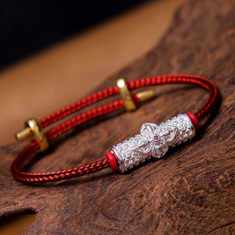 Braccialetto di corda rossa Buddha Stones