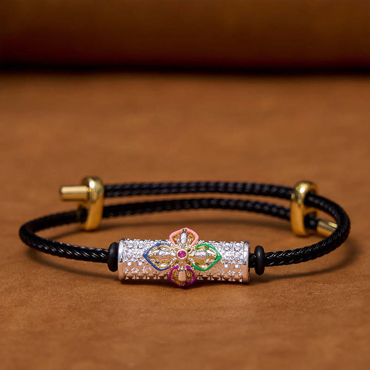 Braccialetto di corda rossa Buddha Stones