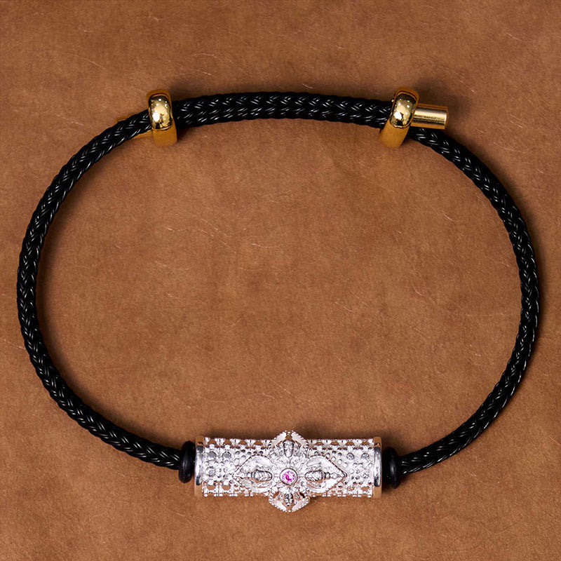 Braccialetto di corda rossa Buddha Stones