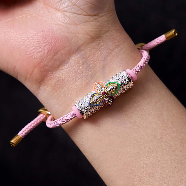 Braccialetto di corda rossa Buddha Stones