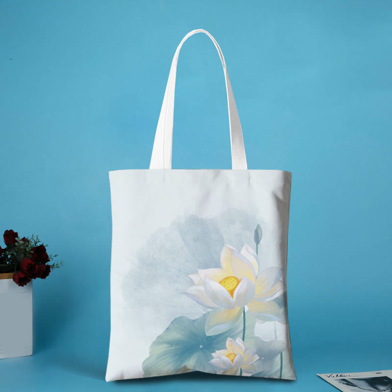 Borsa a tracolla in tela e metallo con motivo Buddha Stones Lotus