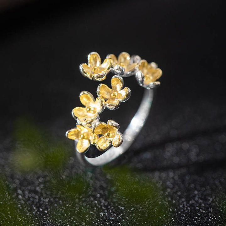 Anello Buddha Stones 925 Sterling Silver Osmanthus Fragrans - D'oro - image 2