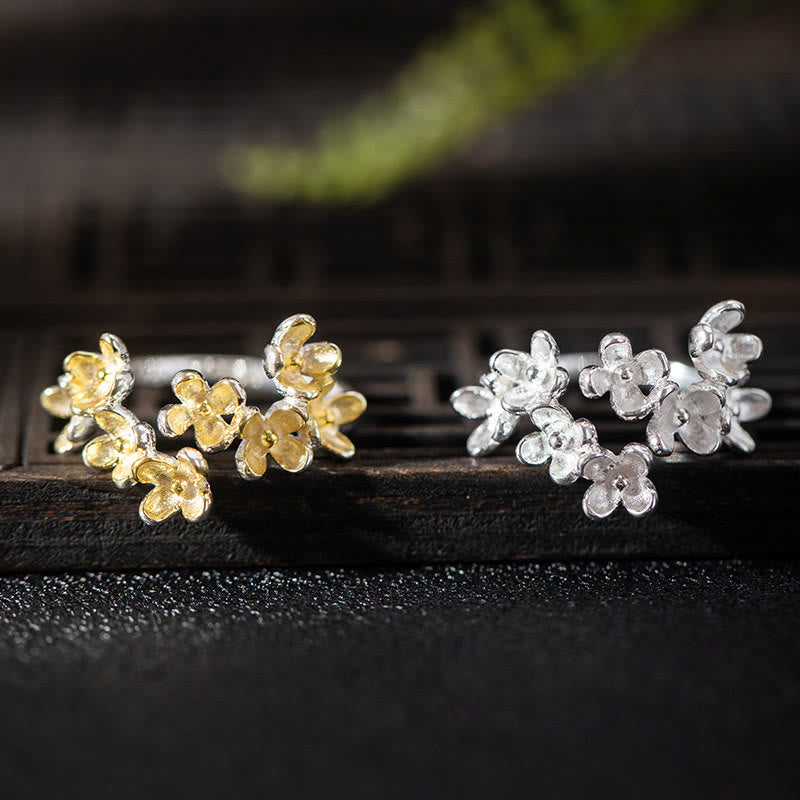 Anello Buddha Stones 925 Sterling Silver Osmanthus Fragrans - image 1