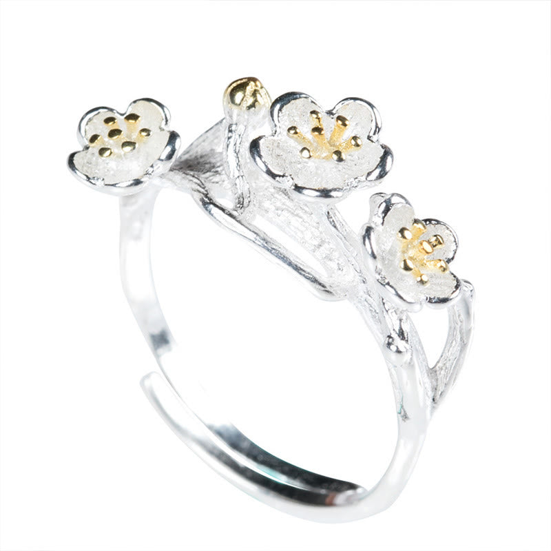 Anello Buddha Stones in argento sterling 925 con prugna e bossom calmo - image 4