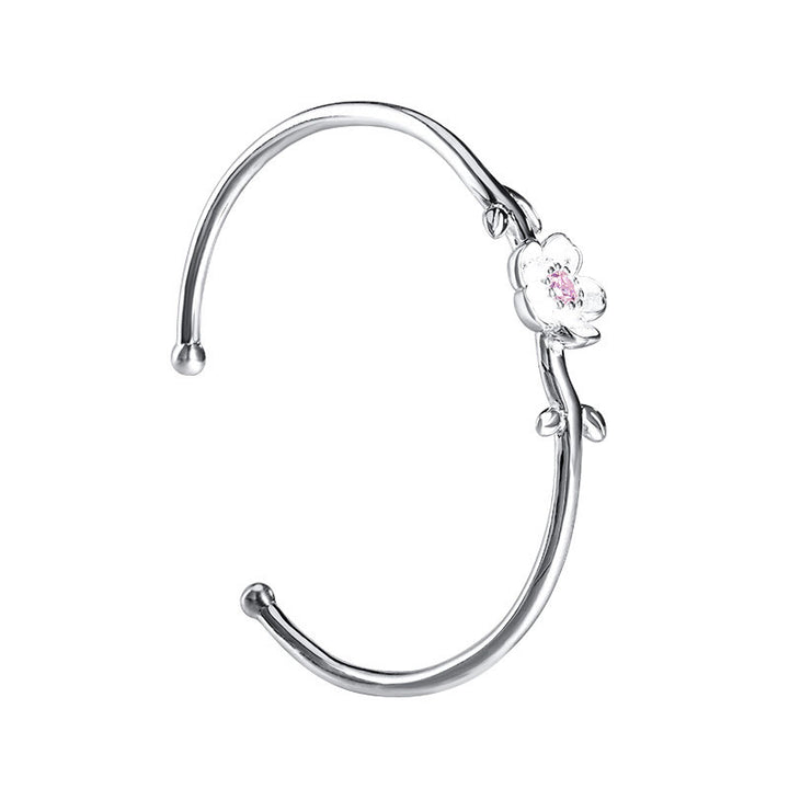 Braccialetto portafortuna in argento sterling 925 con fiori di ciliegio Buddha Stones - image 3