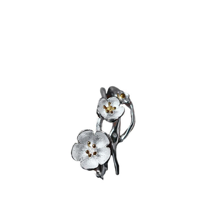 Anello di equilibrio Buddha Stones 925 Sterling Silver Plum Bossom - image 4