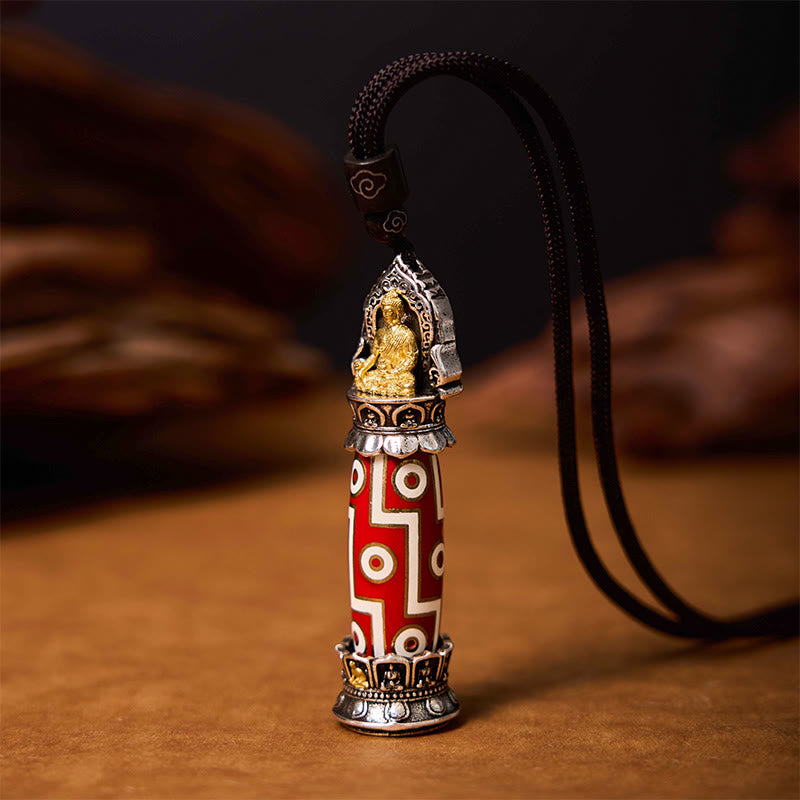 Buddha Stones Medicina Tibetana Buddha Nove Occhi Dzi Perlina Collana Pendente Protezione - image 2