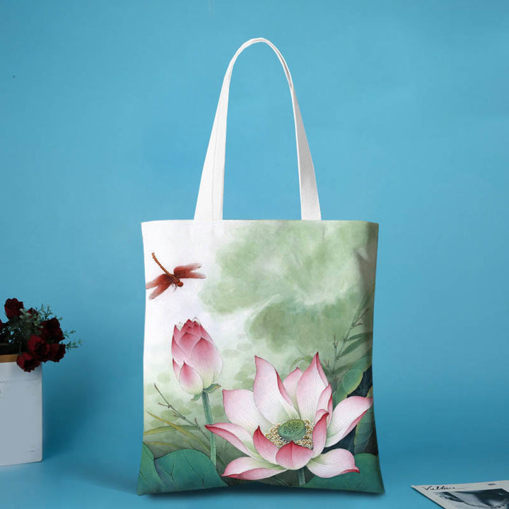 Borsa a tracolla in tela a forma di loto Buddha Stones