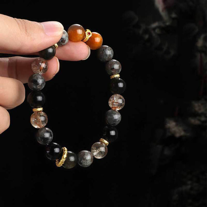 Braccialetto positivo Buddha Stones Sun Stone Lava Rock