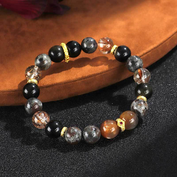 Braccialetto positivo Buddha Stones Sun Stone Lava Rock