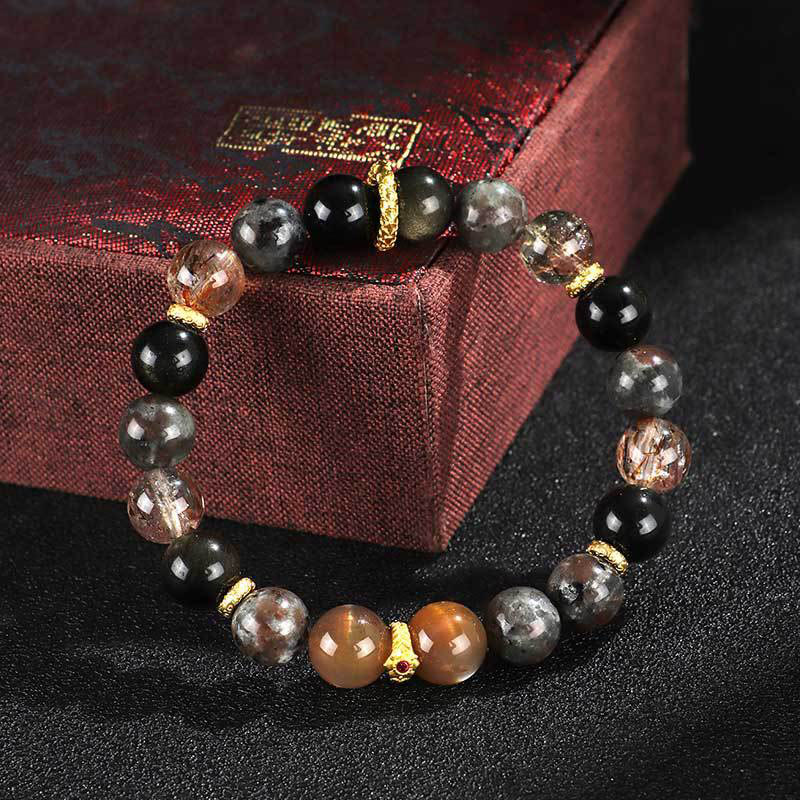 Braccialetto positivo Buddha Stones Sun Stone Lava Rock