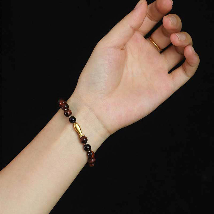 Braccialetto Buddha Stones Tiger Eye Koi Fish Coraggio