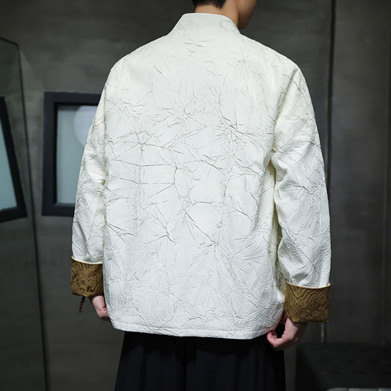 Buddha Stones Tang Suit Casual Frog-bottoni Manica Lunga Nylon Giacca Camicia Uomo Abbigliamento - image 10